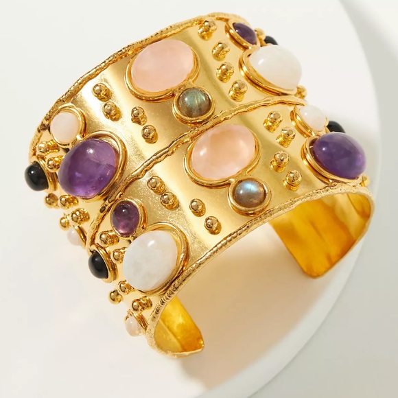 Anthropologie Jewelry - NWT - Anthropologie Crystal Bangle Bracelet Gold